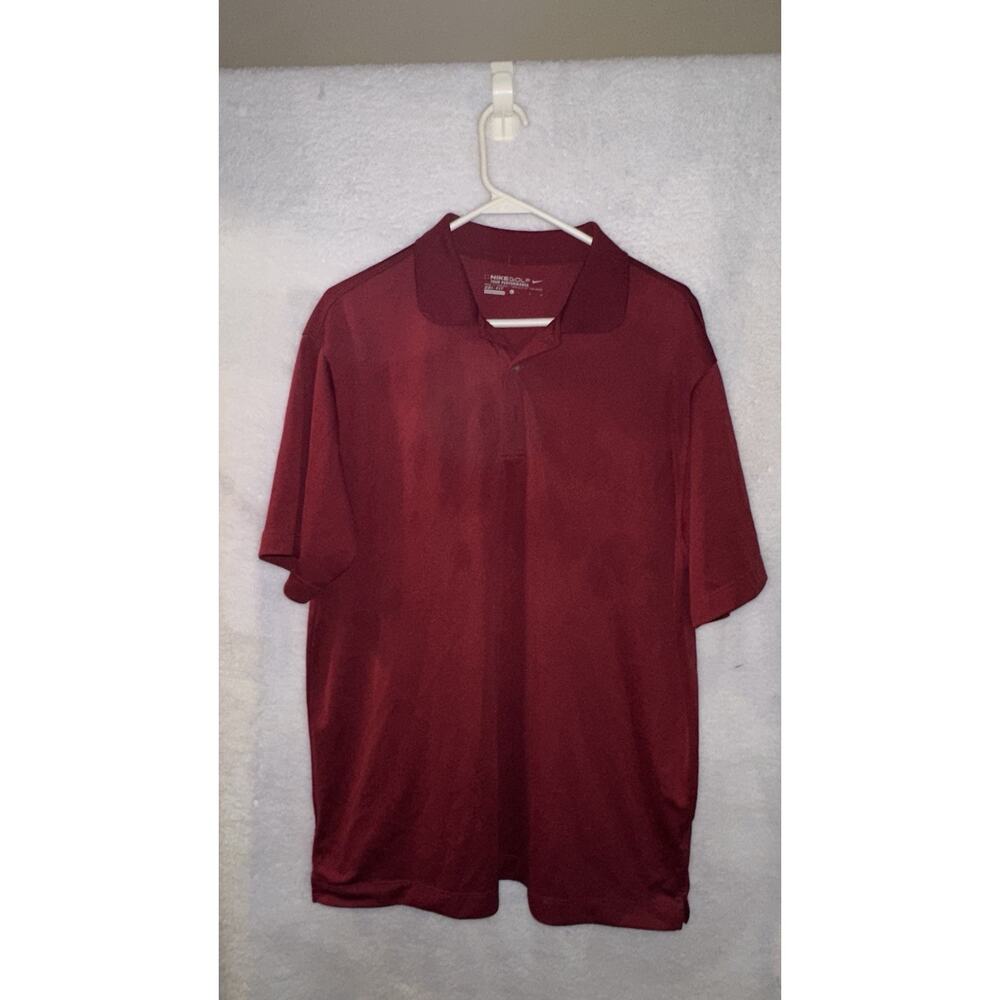 Nike Golf Dri-FIT Tour Performance Polo Shirt Men’s Large Red‎ Short Sleeve